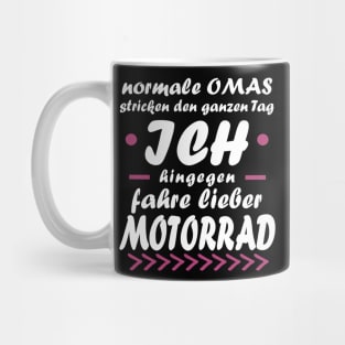 Motorrad Oma Rente Frau Biker Tour Spruch Mug